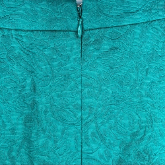 Size 2 J Crew Green Skirt Floral Mini Lined Zip Closure  Event Holiday Party - Picture 5 of 8